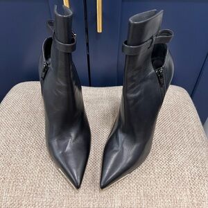 Elegant Black Leather Ankle Boots